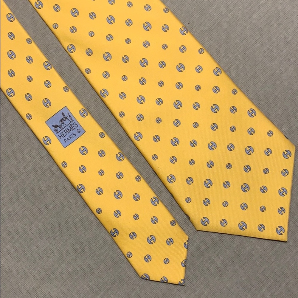 Hermes men's H patterned tie